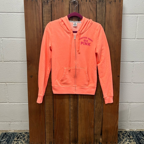PINK Victoria's Secret Tops - Victoria’s Secret Pink size small orange zip up